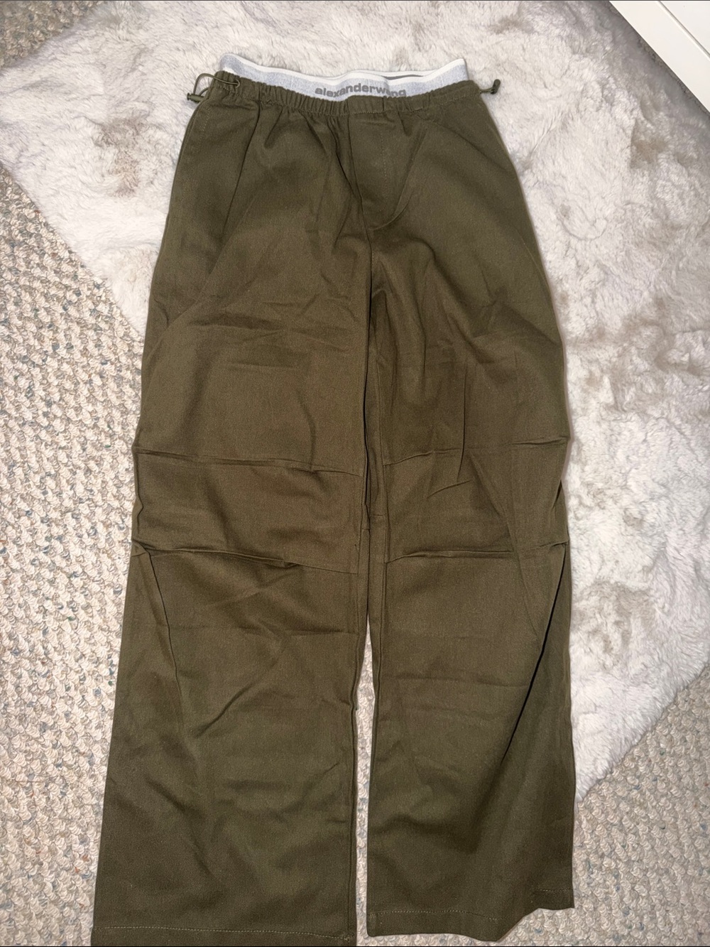Alexander Wang Olive Green Drawstring Pants